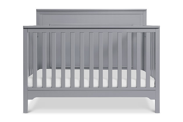 The Dakota 4-in-1 Convertible Crib features the best in classic, traditional design, with a sturdy full panel headboard, beautifully crafted moulding and delicate footboard detailing. Four mattress levels allow you to adjust the mattress height as your baby begins to sit and stand. The crib easily converts to a toddler bed, daybed, and full-size bed for use long past the nursery years. It coordinates with the Morgan 3-drawer and 6-drawer dresser for a beautifully equipped ensemble.Made of sustainable wood and engineered wood | Finished in a non-toxic multi-step painting process; lead and phthalate safe | Exceeds astm and cpsc safety standards | Greenguard gold certified; tested for over 10,000 chemicals | 4 adjustable mattress positions to accommodate your growing baby | Fits standard size crib mattress (sold separately) | Easily converts to  toddler bed, day bed and full-size bed | Toddler bed conversion kit (m14999) and full-size bed conversion kit (m5789) sold separately | Assembly required