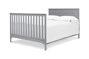 The Dakota 4-in-1 Convertible Crib features the best in classic, traditional design, with a sturdy panel headboard, beautiy crafted moulding and delicate footboard detailing. Four mattress levels allow you to adjust the mattress height as your baby begins to sit and stand. The crib easily converts to a toddler bed, daybed, and -size bed for use long past the nursery years. It coordinates with the Morgan 3-drawer and 6-drawer dresser for a beautiy equipped ensemble.Made of sustainable wood and engineered wood | Finished in a non-toxic multi-step painting process; lead and phthalate safe | Exceeds astm and cpsc safety standards | Greenguard gold certified; tested for over 10,000 chemicals | 4 adjustable mattress positions to accommodate your growing baby | Fits standard size crib mattress (sold separately) | Easily converts to toddler bed, day bed and -size bed | Toddler bed conversion kit (m14999) and -size bed conversion kit (m5789) sold separately | Assembly required
