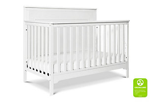 The Dakota 4-in-1 Convertible Crib features the best in classic, traditional design, with a sturdy full panel headboard, beautifully crafted moulding and delicate footboard detailing. Four mattress levels allow you to adjust the mattress height as your baby begins to sit and stand. The crib easily converts to a toddler bed, daybed, and full-size bed for use long past the nursery years. It coordinates with the Morgan 3-drawer and 6-drawer dresser for a beautifully equipped ensemble.Made of sustainable wood and engineered wood | Finished in a non-toxic multi-step painting process; lead and phthalate safe | Exceeds astm and cpsc safety standards | Greenguard gold certified; tested for over 10,000 chemicals | 4 adjustable mattress positions to accommodate your growing baby | Fits standard size crib mattress (sold separately) | Easily converts to  toddler bed, day bed and full-size bed | Toddler bed conversion kit (m14999) and full-size bed conversion kit (m5789) sold separately | Assembly required