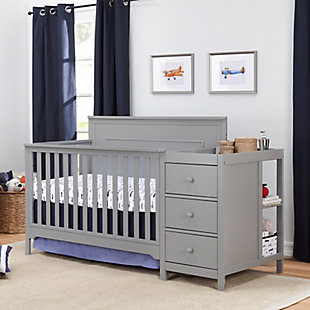 Carter's by Davinci Dakota 4-in-1 Crib And Changer Combo In Gray, Gray, rollover