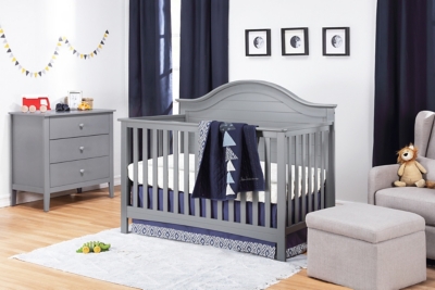 Carter's by Davinci Nolan 4-in-1 Convertible Crib In Gray, Gray, large