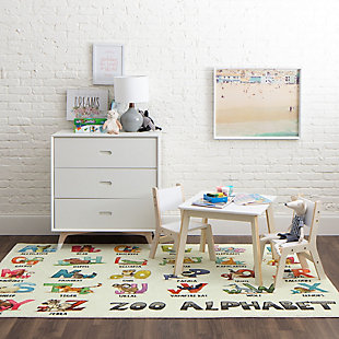 Encourage your little one to enjoy learning their letters with the educational and interactive fun design of Mohawk Homes Alphabet Zoo Area Rug in Multicolor. When it comes to color, the sky is no longer the limit with the infinite possibilities of Mohawk Homes revolutionary Prismatic Collection. Thoughtfully crafted in the U.S.A. in small batches utilizing Mohawk Homes exclusive Precision Dye Injected Printer, the Prismatic Collection is redefining printed rugs, literally one original design at a time. Designed on a plush EverStrand woven base, each style in this collection features superior strength stain resistance and a cozy soft touch. Consciously created with EverStrand yarn, Mohawk Homes exclusive premium recycled polyester produced from post-consumer plastic water bottles, this collection offers environmentally friendly options that are as easy on the eyes as they are the world around us.Kids/Tween Collection | Printed Area Rug | Made in the USA | 100% EverStrand