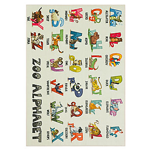Mohawk Prismatic Alphabet Zoo Kids 5' x 8' Area Rug, Multi, large