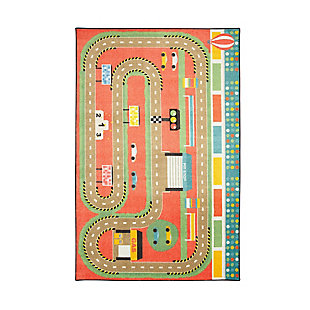 Mohawk Prismatic Race Track Play Kids 3'4" x 5' Area Rug, Multi, large
