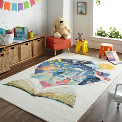 Mohawk Prismatic Tell Me A Story Kids 3'4" x 5' Area Rug, Goldenrod, large