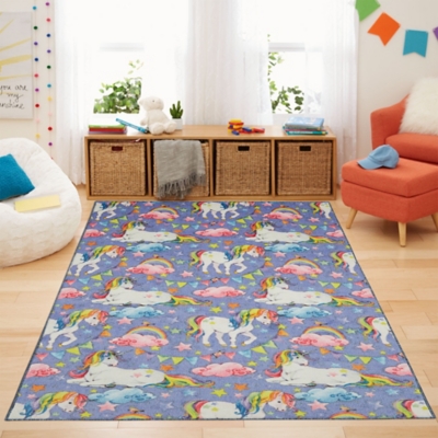 Mohawk Prismatic Unicorn Wish Purple Kids 3'4" x 5' Area Rug, Purple, rollover