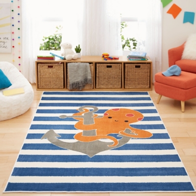 Mohawk Aurora Kids Little Octopus 5' x 8' Area Rug, Navy, rollover