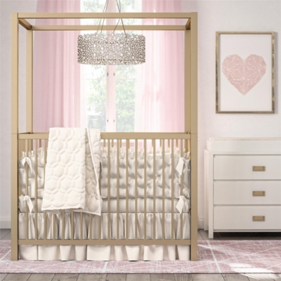 Little Seeds Little Seeds Monarch Hill Haven Gold Metal Canopy Crib, , large