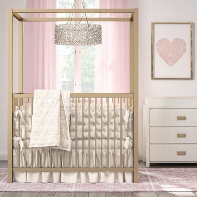 Little Seeds Little Seeds Monarch Hill Haven Gold Metal Canopy Crib, , rollover