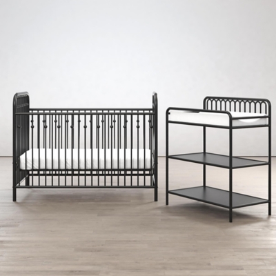 Black wrought iron outlet crib