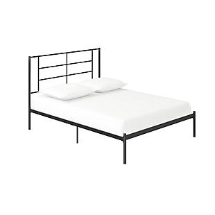 Coralie Metal Queen Bed, Black, large