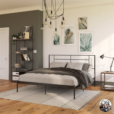 Coralie Metal King Bed, Black, rollover