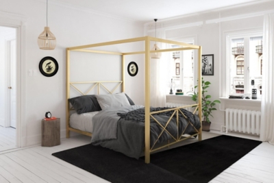 Reese Canopy Bed, Gold