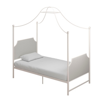 Little Seeds Monarch Hill Clementine Twin Canopy Bed, White, , large