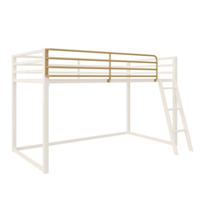 Little Seeds Monarch Hill Haven Twin Metal Junior Loft Bed, White, White, large