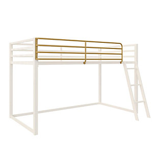 Little Seeds Monarch Hill Haven Twin Metal Junior Loft Bed, White, White, large
