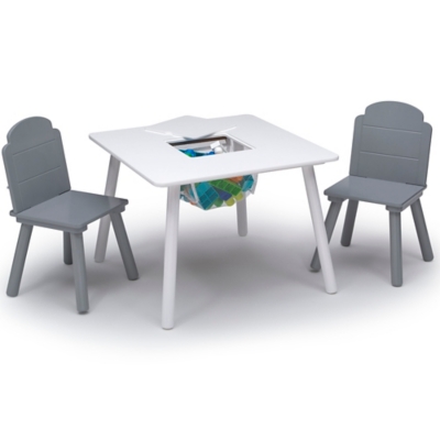 Delta Children Finn Table And Chair Set With Storage, White/gray, , large