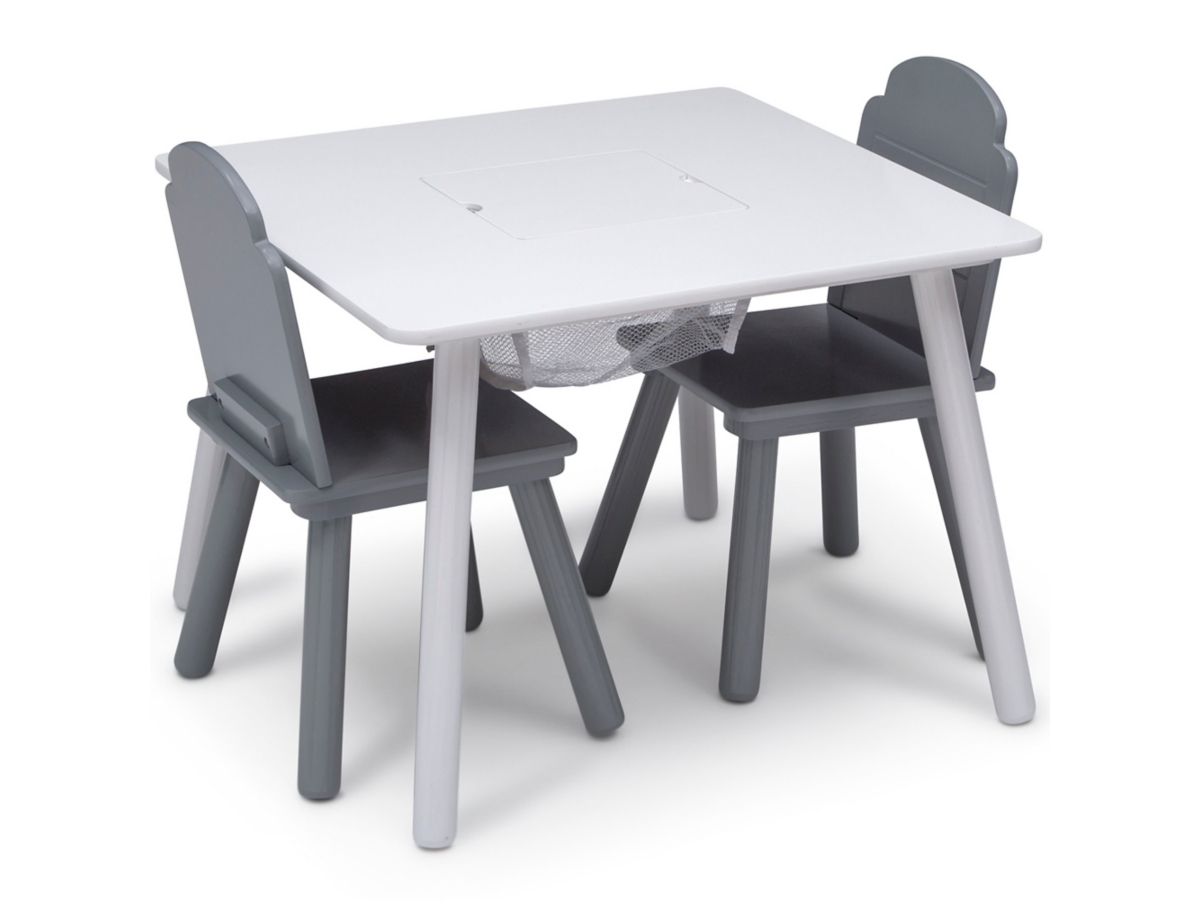 Delta Children Finn Table And Chair Set With Storage, White/gray, , large