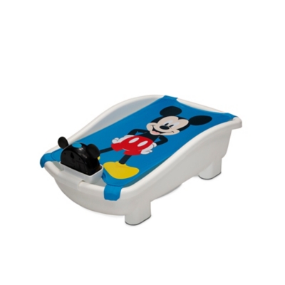 Delta Children Disney Mickey Mouse My First Bubble Bath By – 3-in-1 Newborn To Toddler Bathtub With Sling And Bubble Blower, Blue, rollover