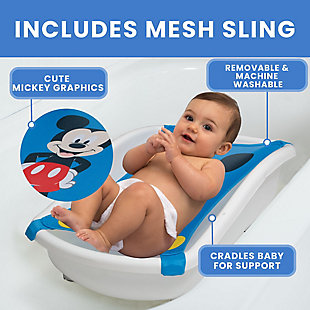 Delta Children Disney Mickey Mouse My First Bubble Bath By – 3-in-1 Newborn To Toddler Bathtub With Sling And Bubble Blower, Blue, large