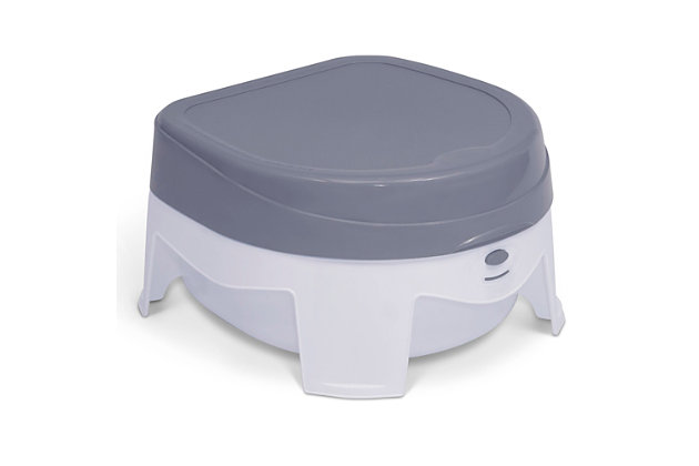 The PerfectSize 3-in-1 Potty by Delta Children makes it easier than ever to potty train your toddler! Made with recycled ocean plastics, this potty is packed with a ton of features that help boost your child's potty confidence while also helping save 100 plastic bottle caps from the ocean—it’s a win-win. This 3-in-1, multi-functional potty chair stars as a toddler training toilet with removable bowl, then converts into an adjustable toilet seat that works with most standard round and elongated toilets, and lastly can be used as step stool to reach the toilet, brush teeth at the sink or help out mom and dad in the kitchen. Perfect for boys or girls to use, the seat’s integrated splash guard makes it extremely easy to clean while the non-slip bottom prevents slipping and sliding. The potty seat's lightweight and compact design allows you to move it around the house wherever your child feels the most comfortable, you can also bring it on family trips. Get the PerfectSize Potty by Delta Children when it's time for your little one to start their potty-training journey—it effortlessly grows with your little one, making the transition to the ""real"" toilet easier and faster!  Delta Children was founded around the idea of making safe, high-quality children's furniture affordable for all families. They know there's nothing more important than safety when it comes to your child's space. That's why all Delta Children products are built with long-lasting materials to ensure they stand up to years of use. Plus, they are rigorously tested to meet or exceed all industry safety standards.3-in-1 potty: this versatile potty seat converts to a toilet seat for adult-size toilets and step stool for use at the sink and toilet when your child is ready; seat adjusts and locks into place to provide secure fit on round or elongated toilets | MADE FROM RECYCLED MATERIALS: This potty features Oceanworks Recycled Plastic – each potty helps save 100 plastic bottle tops from the ocean | Easy to clean: removable bowl makes it easy to empty and clean in the sink; integrated splash guard for boys and girls stays in place and keeps your bathroom clean | Take it anywhere: the seat’s compact and lightweight design is made for travel, so you can practice potty training no matter where you are; the perfect space saving potty training tool, move it around the house or bring it on trips | Comfortable & safe: snug and comfortable fit; perfectly sized to fit growing toddlers; ergonomic seat; rubber bottom prevents the chair from sliding around when your toddler is sitting | Made in the usa: the delta children perfectsize potty is proudly made in the usa; dimensions: 17"l x 13"w x 18"h | Age recommendation: 1 year +; weight recommendation: step stool holds up to 175 lbs.