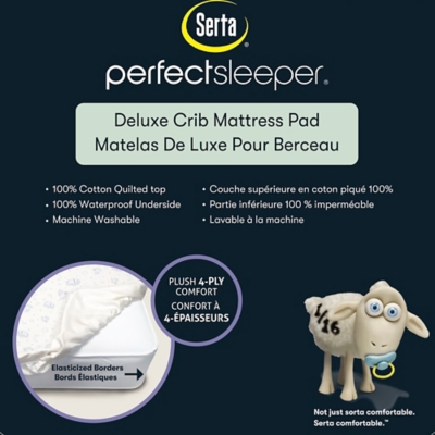 Deluxe Quilted Waterproof Crib Mattress Pad