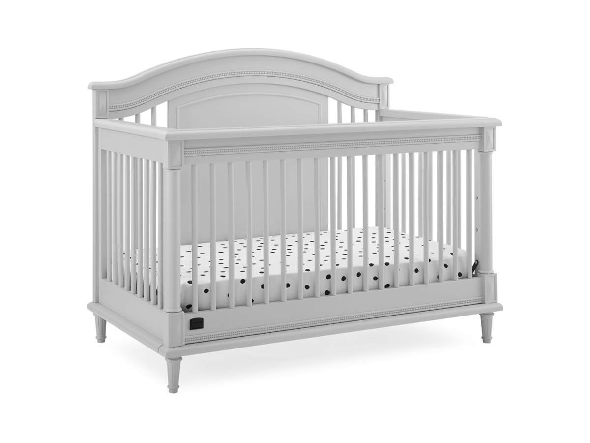 Delta Children Kids Juliette 6-in-1 Convertible Crib With Toddler Rail, Moonstruck Gray, Gray, large