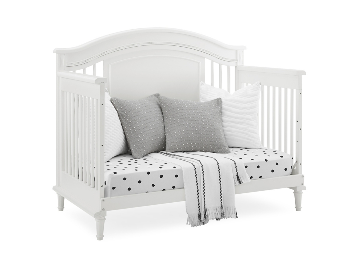 Delta Children Kids Juliette 6-in-1 Convertible Crib With Toddler Rail, Bianca White, White, large