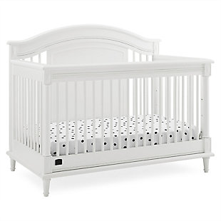 Delta Children Kids Juliette 6-in-1 Convertible Crib With Toddler Rail, Bianca White, White, large