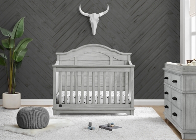 Delta cambridge convertible outlet crib in rustic grey