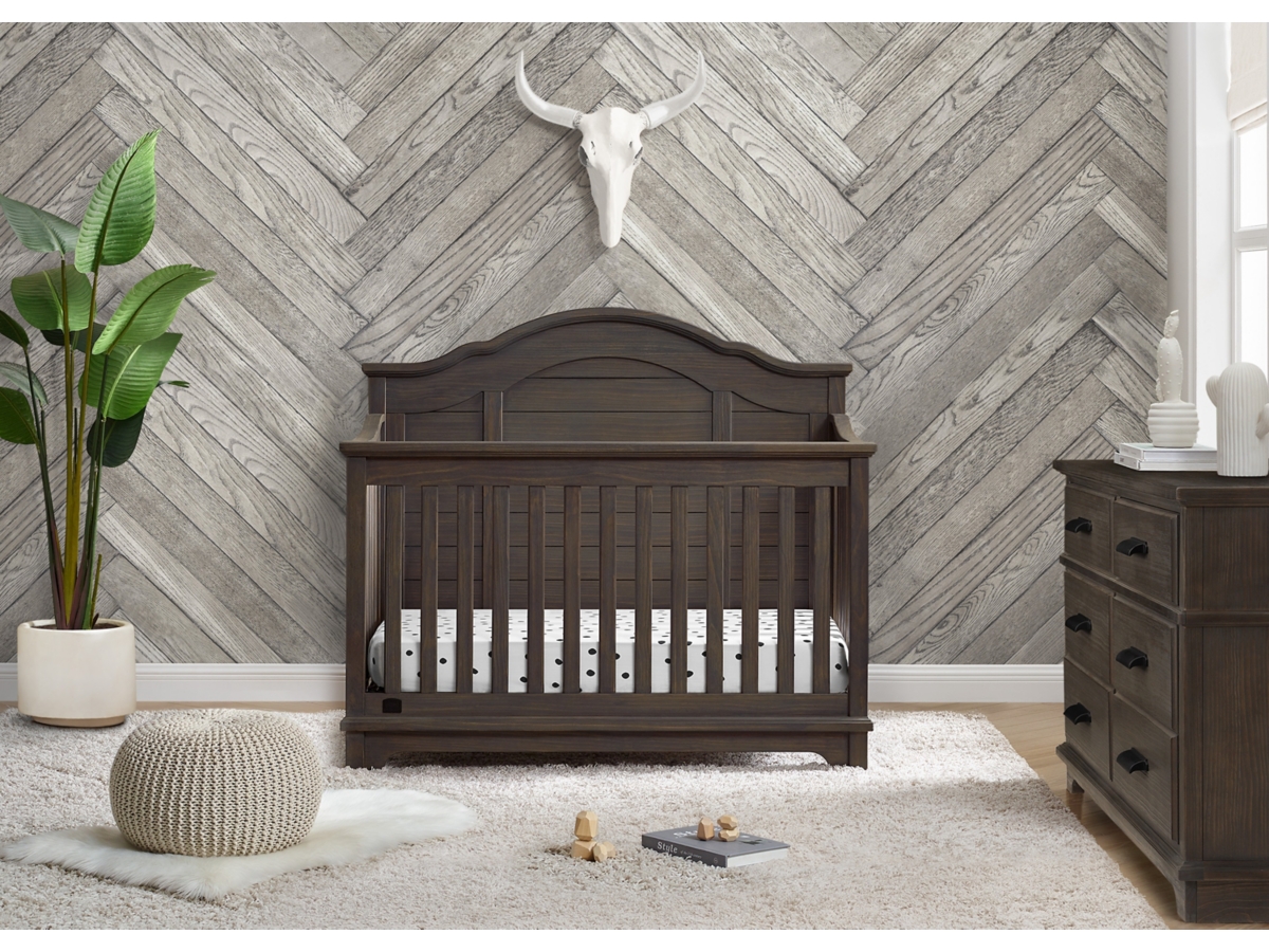 Delta Children Asher 6 in 1 Convertible Crib with Toddler Rail Ashley