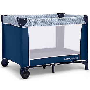Keep your baby safe, close and comfy with the LX Deluxe Play Yard from Delta Children. You'll love all the convenient features-the removable bassinet provides the ideal spot for naptime or bedtime, and the removable changing table means you'll always have a sturdy place to change diapers or dress your baby. The detachable storage compartment keeps changing necessities nearby, so you never have to run to another room for diapers or wipes. When your baby outgrows the bassinet, the insert is removable and the LX Deluxe Play Yard functions like a full size playard. Large mesh sides provide optimal ventilation while also permitting a clear view. Designed to use at home or away, the play yard's wheels make it super-easy to move around the house, and the quick fold construction and included carry bag make for fuss-free travel. The LX Deluxe Play Yard from Delta Children features everything needed for a nursery in a portable design. Delta Children was founded around the idea of making safe, high-quality children's furniture affordable for all families. They know there's nothing more important than safety when it comes your child's space. That's why all Delta Children products are built with long-lasing materials to ensure they stand up to years of jumping and playing. Plus, they are rigorously tested to meet or exceed all industry safety standards.Recommended use: deluxe play yard features a removable full size bassinet and changing table; bassinet holds up to 15 pounds; changing table holds up to 25 pounds; play yard holds children up to 35 inches tall | Fun for baby, easy for you: removable mobile arm with hanging plush toys engages early visual development; removable changing table station features waterproof surface; snap on hanging storage compartment for diapers, wipes and other toiletries | Travel friendly: quick and compact fold; includes carrying bag for fuss free travel or storage; easy to pack; great mini crib alternative; two wheels allow for easy movement from room to room; easy to assemble; no tools required | Size: assembled dimensions: 27.75"l x 37.4"w x 40.2"h | Your baby’s safety is our first priority: jpma certified to meet or exceed all safety standards set by the cpsc and astm