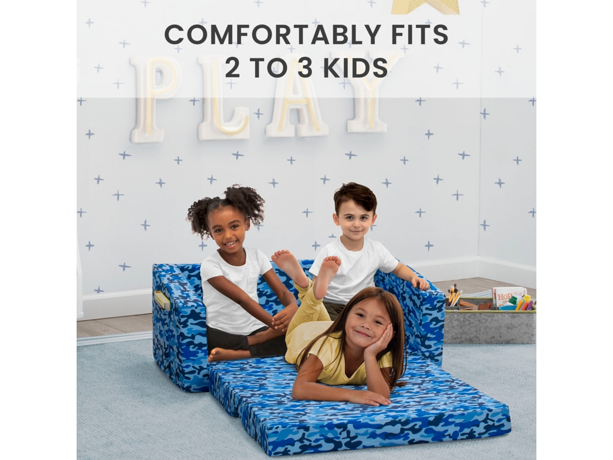 Delta Children Cozee Flip Out Sofa 2 in 1 Convertible Sofa to Lounger for Kids Ashley