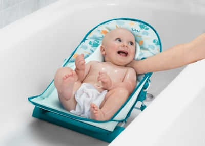 Delta Children Baby Bather – Includes 2 Reclining Positions, School Of Fish, , large