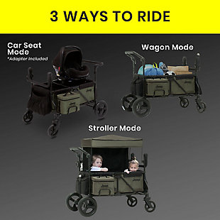 Delta Children Jeep Deluxe Wrangler Wagon Stroller With Cooler Bag And Parent Organizer, , rollover