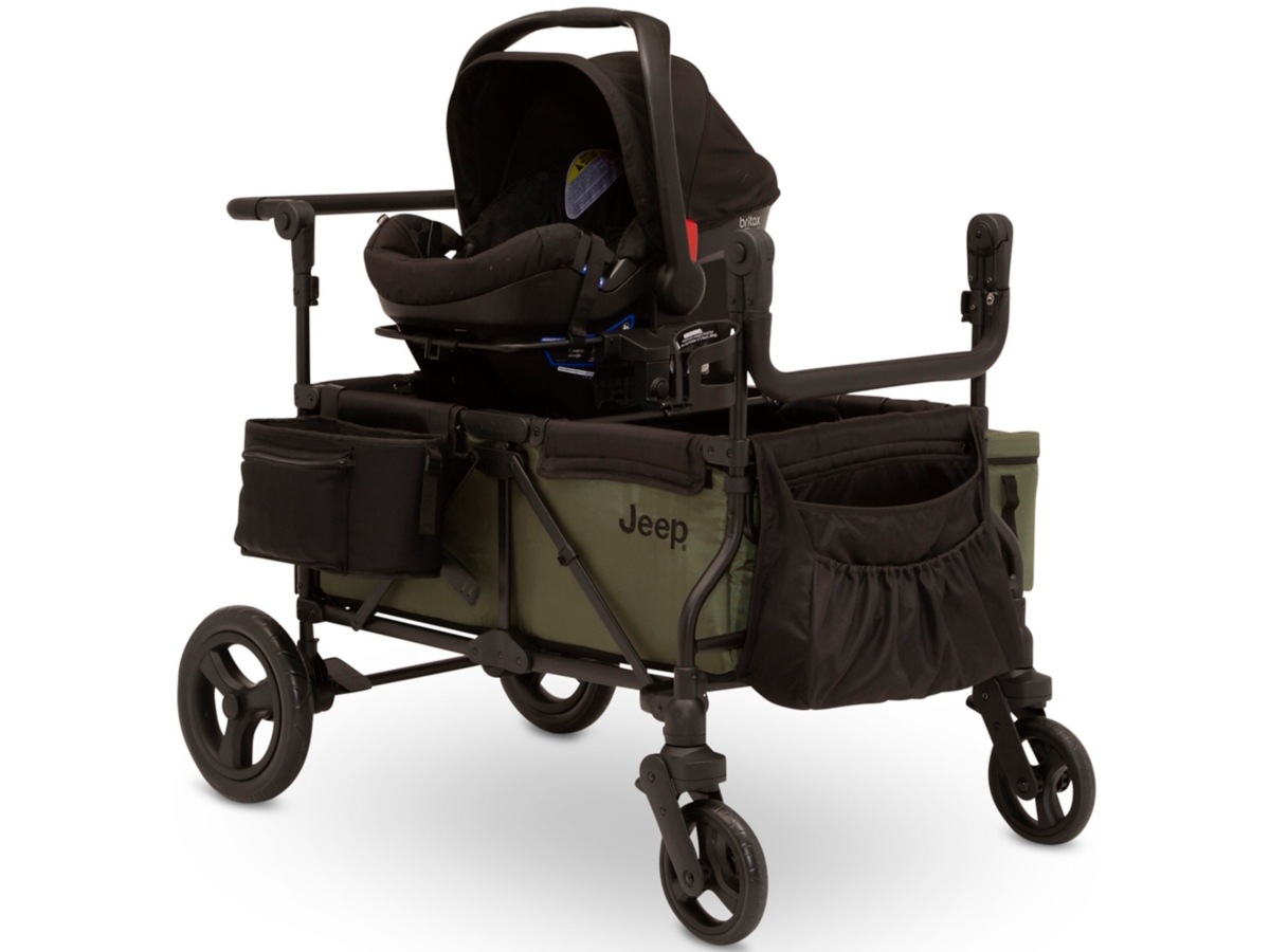 Delta Children Jeep Deluxe Wrangler Wagon Stroller With Cooler Bag And Parent Organizer Ashley