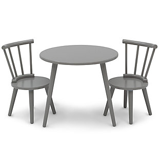 Delta Children Homestead Table And (2) Chair Set, Gray, Black/Gray, large