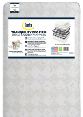 Delta Children Tranquility Eco Firm Crib And Toddler Mattress, , large