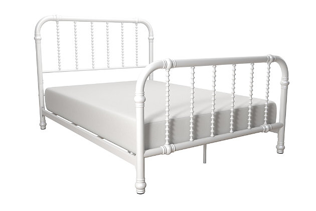 Double Made of Pinewood with Mesh Metal Base Mable Pine Metal Bed in Single Double & King Size