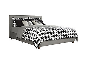 Atwater Living Monet Upholstered Bed, Gray Linen , Full, , large