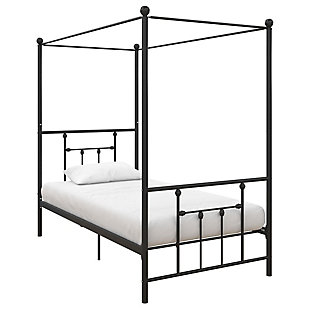 Atwater Living Maisie Canopy Bed, Black, Twin, Black, large