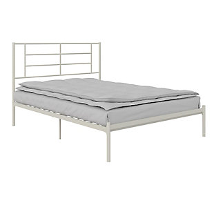 Atwater Living Coralie Metal Bed, White, Full, White, large