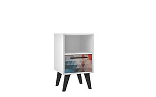 Amsterdam One Drawer Nightstand, Multi Red/Blue, large