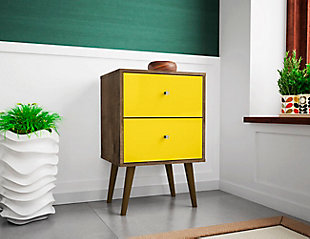 Liberty Two Drawer Nightstand, Rustic Brown/Yellow, rollover