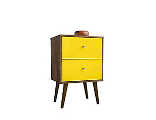 Liberty Two Drawer Nightstand, Rustic Brown/Yellow, large