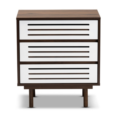 Meike Mid-Century Modern 3-Drawer Nightstand, , large