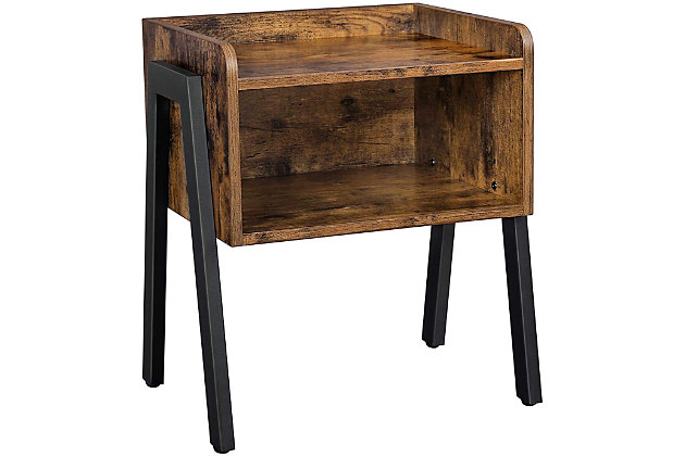 PAIR of Rustic bedside tablesindustrial nightstands with retro hairpin legs 