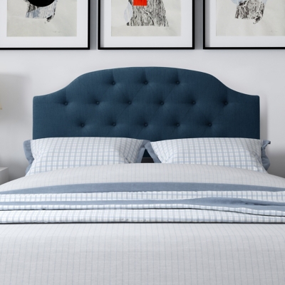 Calera Queen Tufted Fabric Headboard, Blue, rollover
