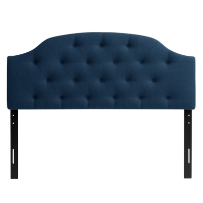 Calera Queen Tufted Fabric Headboard, Blue, large