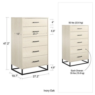 Novogratz Kelly 5-Drawer Dresser | Ashley